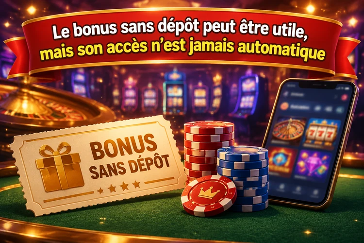 Le bonus sans dépôt peut être utile, mais son accès n’est jamais automatique
