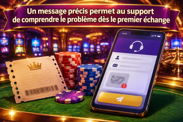 Un message précis permet au support de comprendre le problème dès le premier échange