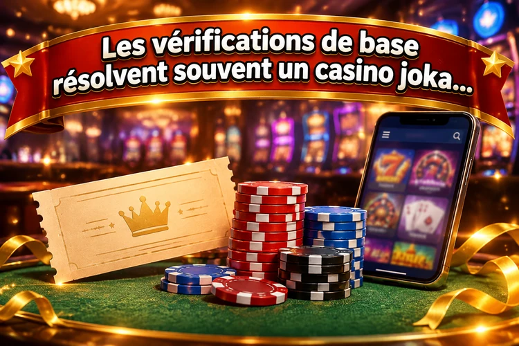 Les vérifications de base résolvent souvent un casino Joka bug sans attendre