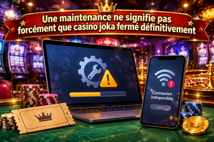 Une maintenance ne signifie pas forcément que casino Joka fermé définitivement