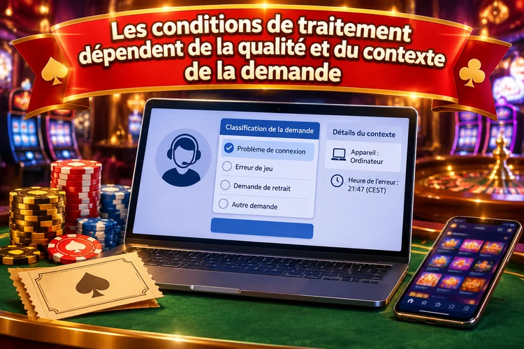Les conditions de traitement dépendent de la qualité et du contexte de la demande